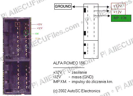Watermarked preview of Alfa Romeo 156 Pin Reference