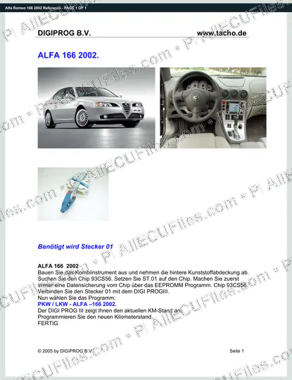Watermarked preview of Alfa Romeo 166 2002 Reference
