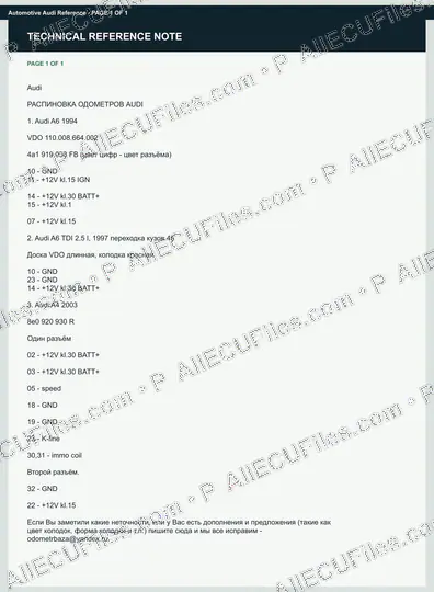 Watermarked preview of Automotive Audi Reference
