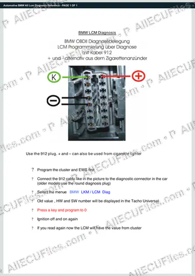 Watermarked preview of Automotive BMW All Lcm Diagnosis Reference