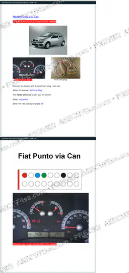 Watermarked preview of Automotive Fiat Punto Clusterplug Reference