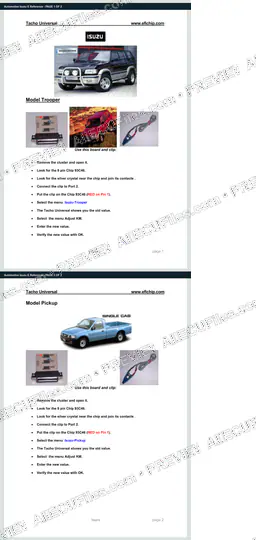 Watermarked preview of Automotive Isuzu E Reference