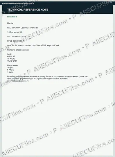 Watermarked preview of Automotive Opel Reference