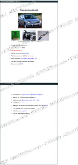 Watermarked preview of Automotive Opel Astra 2004 Reference