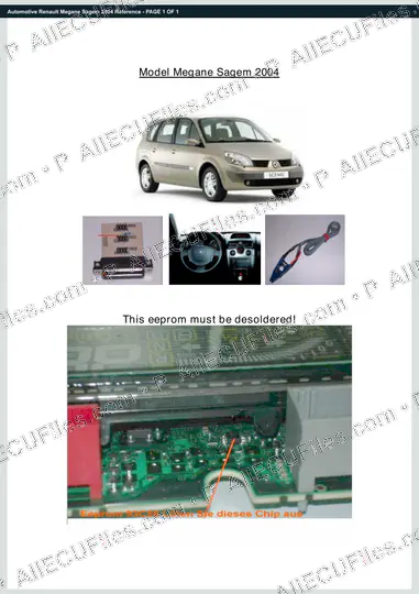 Watermarked preview of Automotive Renault Megane Sagem 2004 Reference