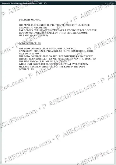 Watermarked preview of Automotive Rover Discovery Readme Reference