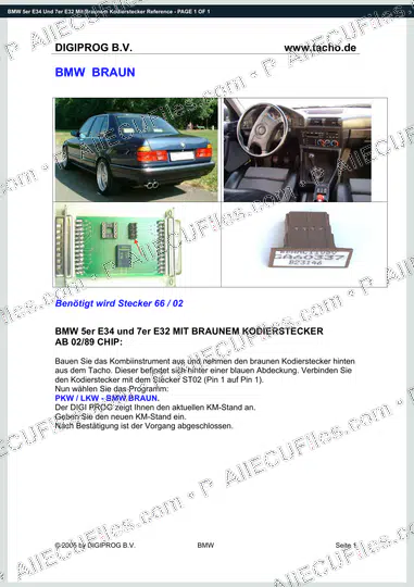 Watermarked preview of BMW 5er E34 Und 7er E32 Mit Braunem Kodierstecker Reference