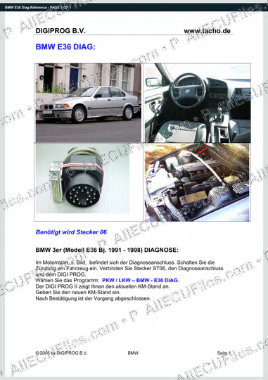Watermarked preview of BMW E36 Diag Reference
