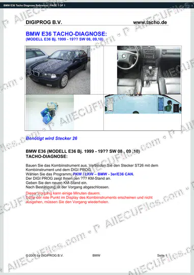 Watermarked preview of BMW E36 Tacho Diagnose Reference