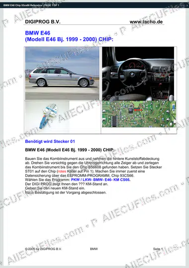 Watermarked preview of BMW E46 Chip 93cs66 Reference