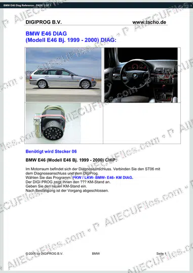 Watermarked preview of BMW E46 Diag Reference