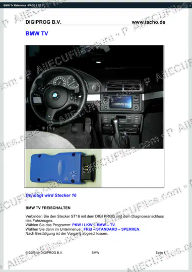 Watermarked preview of BMW Tv Reference