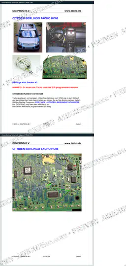 Watermarked preview of Citroen Berlingo Tacho Hc08 Reference