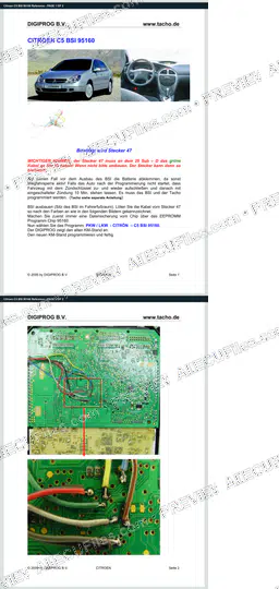 Watermarked preview of Citroen C5 BSI 95160 Reference