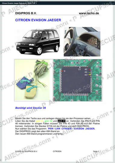 Watermarked preview of Citroen Evasion Jaeger Reference