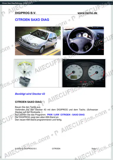 Watermarked preview of Citroen Saxo Diag Reference