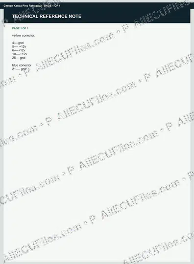 Watermarked preview of Citroen Xantia Pins Reference