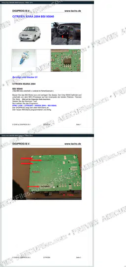 Watermarked preview of Citroen Xara 2004 BSI 95040 Reference