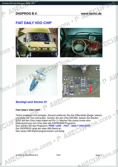 Watermarked preview of Fiat Daily VDO Chip Reference