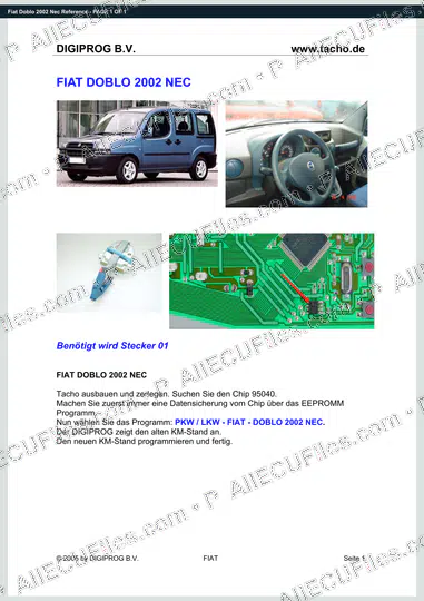 Watermarked preview of Fiat Doblo 2002 Nec Reference