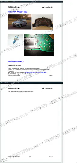 Watermarked preview of Fiat Punto 2004 Nec Reference