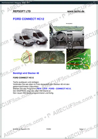 Watermarked preview of Ford Connect Hc12 1 Reference