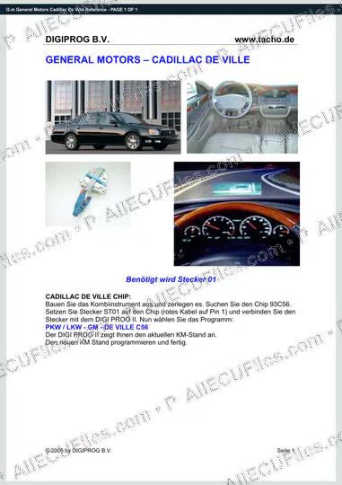 Watermarked preview of G.m General Motors Cadillac De Ville Reference