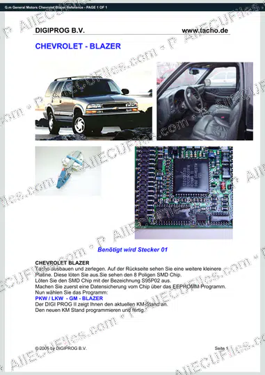 Watermarked preview of G.m General Motors Chevrolet Blazer Reference