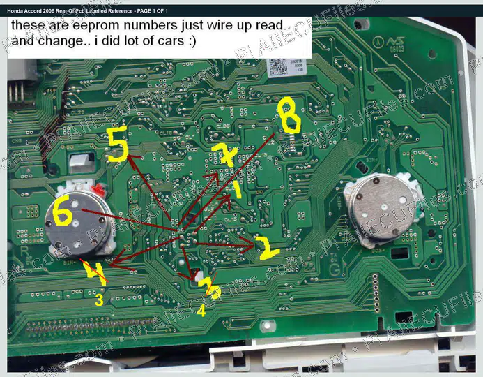 Watermarked preview of Honda Accord 2006 Rear Of Pcb Labelled Reference