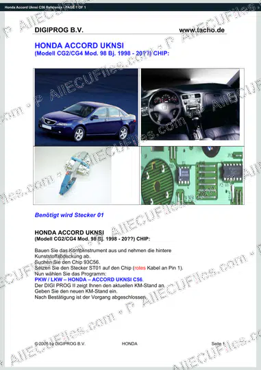Watermarked preview of Honda Accord Uknsi C56 Reference