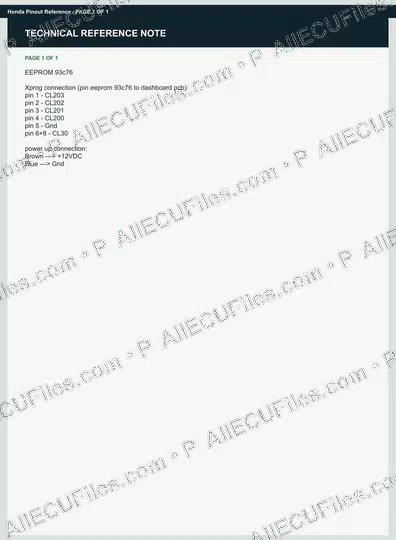 Watermarked preview of Honda Pinout Reference