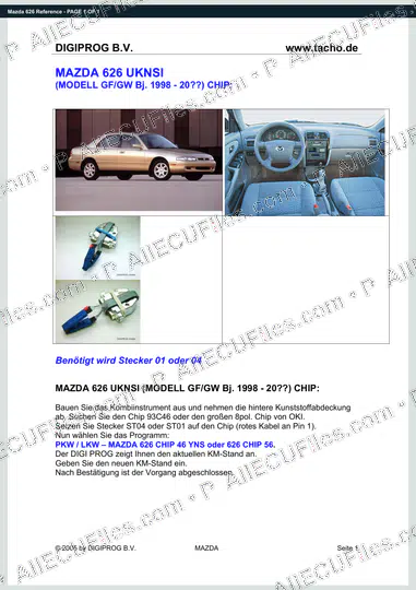 Watermarked preview of Mazda 626 Reference