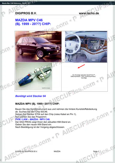 Watermarked preview of Mazda Mpv C46 Reference