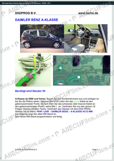 Watermarked preview of Mercedes-Benz Daimler Benz A Klasse Hc12 Reference