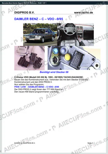 Watermarked preview of Mercedes-Benz Daimler Benz C VDO 9 95 Reference