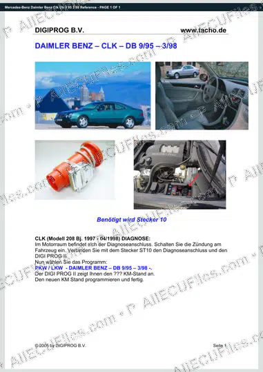 Watermarked preview of Mercedes-Benz Daimler Benz Clk Db 9 95 3 98 Reference