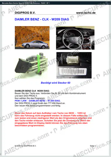 Watermarked preview of Mercedes-Benz Daimler Benz Clk W209 Diag Reference