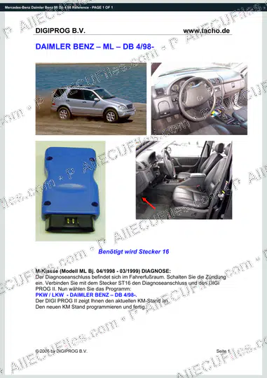 Watermarked preview of Mercedes-Benz Daimler Benz Ml Db 4 98 Reference