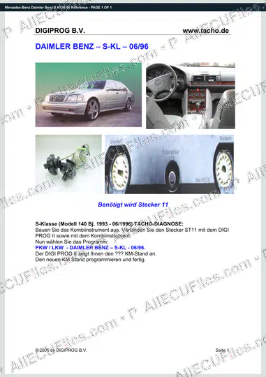 Watermarked preview of Mercedes-Benz Daimler Benz S Kl 06 96 Reference