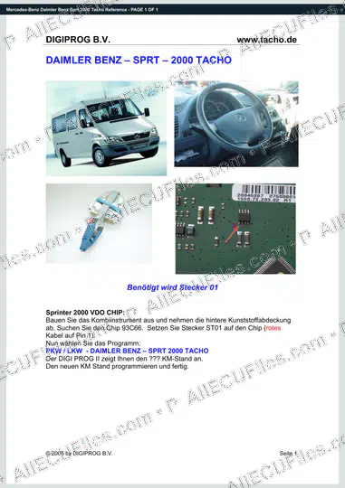 Watermarked preview of Mercedes-Benz Daimler Benz Sprt 2000 Tacho Reference