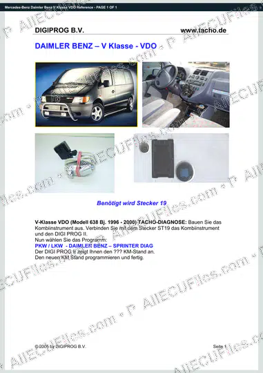 Watermarked preview of Mercedes-Benz Daimler Benz V Klasse VDO Reference