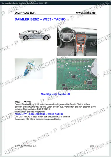 Watermarked preview of Mercedes-Benz Daimler Benz W203 Tacho Reference