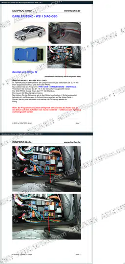 Watermarked preview of Mercedes-Benz Daimler Benz W211 Diag Obd Reference