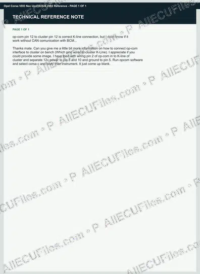 Watermarked preview of Opel Corsa VDO Nec Upd780828 2002 Reference