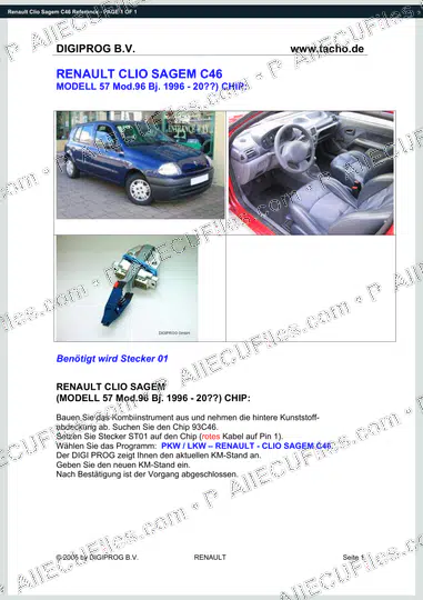 Watermarked preview of Renault Clio Sagem C46 Reference