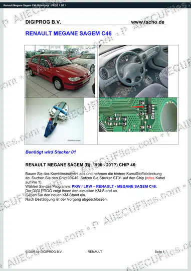 Watermarked preview of Renault Megane Sagem C46 Reference