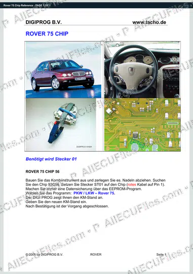 Watermarked preview of Rover 75 Chip Reference