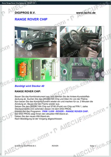Watermarked preview of Rover Range Rover Chip Reference