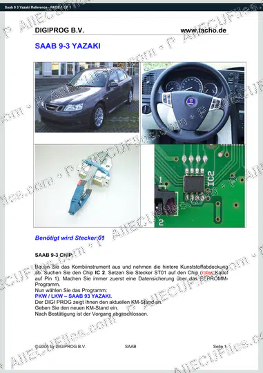Watermarked preview of Saab 9 3 Yazaki Reference