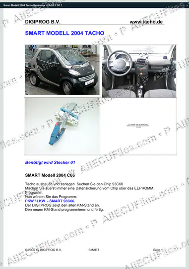 Watermarked preview of Smart Modell 2004 Tacho Reference